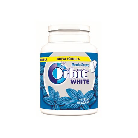 Chicles Orbit White Menta Suave Bote Sin Azúcar